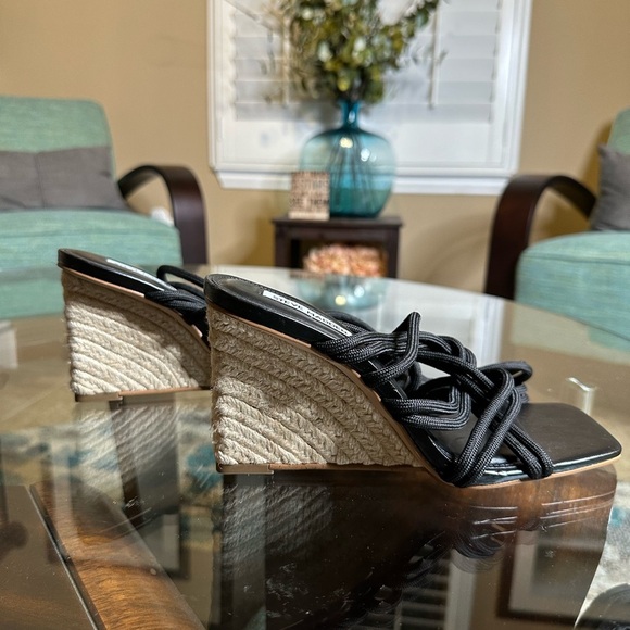 New Steve Madden Idolized wedge Sandal in black size 8 - Picture 6 of 9